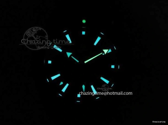 0428 Unique Planet Ocean 45mm Real Ceramic Blue BP-Maker Best Edition Black Dial On Nylon Rubber Strap A 8184